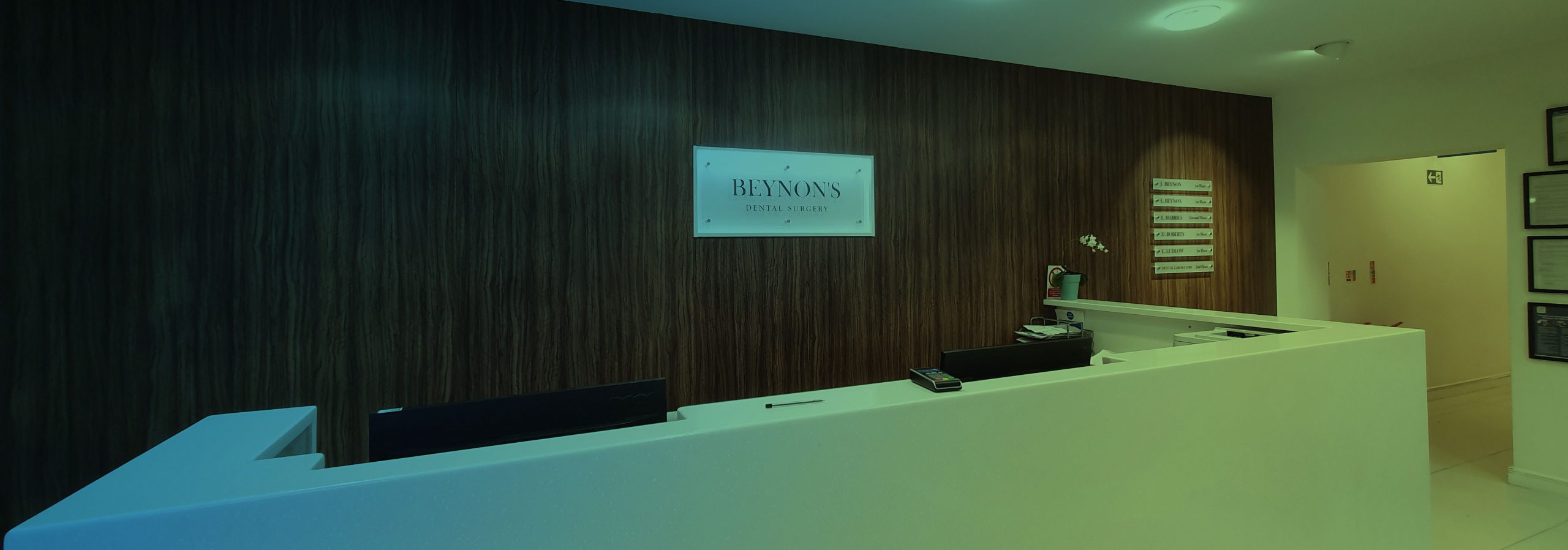 Beynon's Dental Surgery reception desk